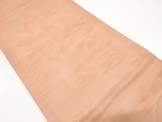 紗　秋草模様織り出し　名古屋帯